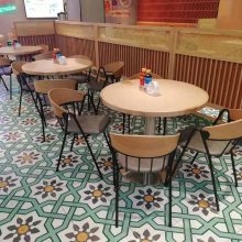 定制带抽屉餐桌椅板式方型餐桌披萨店板式餐桌厂家