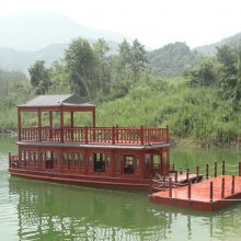 江南大型餐饮船厂家直销 有船检证双层画舫船 特色餐饮船质保5年