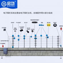 启功张力脉冲电子围栏厂房围墙防盗入侵自动周界报警系统围栏