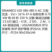 ԭװV20Ƶ0.75KW 3AC 400V˲6SL3210-5BE17-5CV0