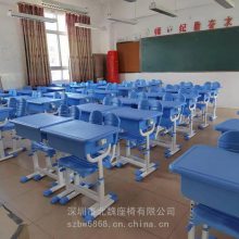 定制小学教室辅导班书桌 校用单人升降课桌 学校塑钢课桌椅