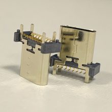 TYPE C 16P立式贴片母座 USB3.1直立式贴板插座H=9.3/10.0/10.5/12.4