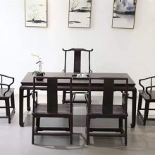 东非黑黄檀家具新中式茶桌椅组合禅意功夫茶台现代简约家用1米8茶桌 红木家具