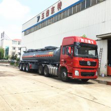 钢衬塑罐车 31吨8类腐蚀性液体钢衬PE罐式车，28方钢衬PE盐酸化工车