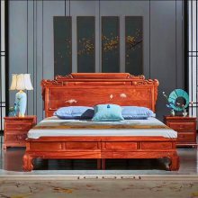 中山刺猬紫檀厂红木家具大床款式 架子床图片