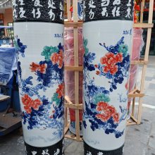 1.8米高陶瓷 青花瓷落地陶瓷大花瓶 手绘牡丹中国红开业祝贺礼品
