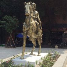 牧童骑牛雕塑 传统民俗主题人物牧童骑牛雕塑 恒创雕塑