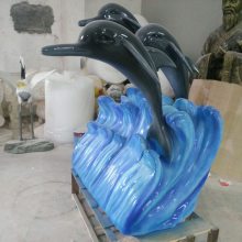 珠海公园卡通动物造型 玻璃钢鲸鱼雕塑 海洋景观小品摆件定制
