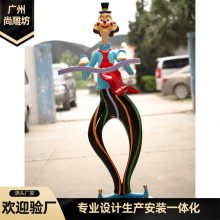 小丑弹琴造型艺术品 尚雕坊创意树脂工艺品摆件 动漫人物雕塑批发 可道具租赁