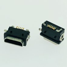 MICRO 5PIN全贴防水母座 板上型贴片SMT 四脚全贴板 带定位柱
