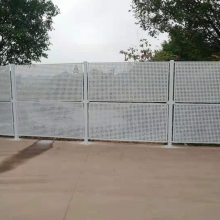 江海区五邑路扩建施工临时护栏 烤漆白色冲孔组装围挡