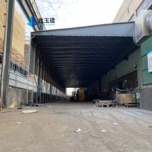 活动伸缩蓬 工厂仓储推拉棚 移动大排挡固定雨棚安装