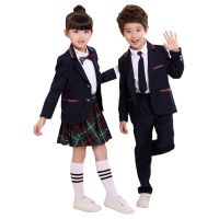 新款夏季英伦学院风男女童短袖套装初中小学生校服幼儿园园服班服