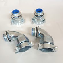 不锈钢铠装羊角固定直接头 铠装金属加固防爆波纹管接头DN32供应