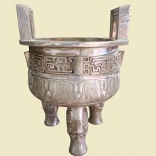 厂家加工定制景观纯铜圆鼎 开业摆件三足鼎寺庙院铜香炉供应