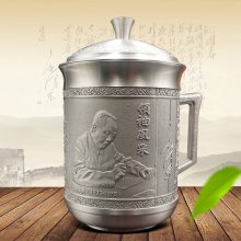 纯锡茶叶罐定制 锡器茶叶罐定做 金属工艺品礼品定制 锡制品茶杯茶具订做厂家