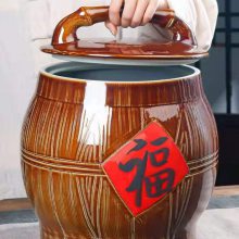 景德镇陶瓷米缸家用10斤20斤30装 面粉桶防潮防虫密封储物米罐酒罐