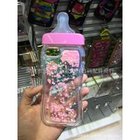 小贰一件代发 可爱奶瓶壳iPhone6s/6P来电闪 流沙创意奶嘴手机壳