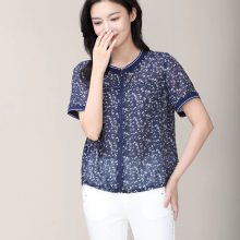 美迪菲夏 大码夏季刺绣短袖妈妈上衣货源 品牌撤柜女装折扣店供应链