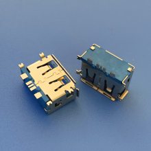 A母沉板大电流 USB 5P 四脚沉板1.9SMT 快充插座 过***电流 AF5P快充***卷边蓝胶