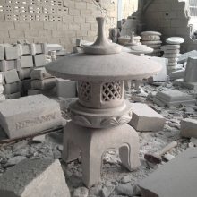 石灯笼日式庭院灯仿古太阳能石灯石头灯户外花园草坪禅意装饰石灯