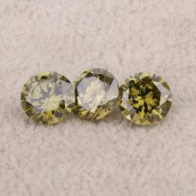 人造锆石aaa品质宝石 合成立方氧化锆 0.8-3mm橄榄绿圆锆 梧州宝