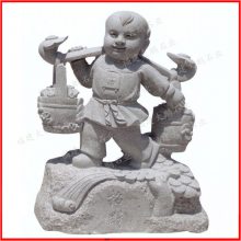 石雕厂家 批发小和尚 金童玉女石材雕刻 公园寺庙青石大理石和尚摆件