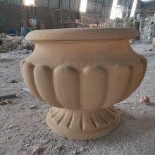 玻璃钢仿砂岩花盆雕塑 玻璃钢花盆雕塑***格