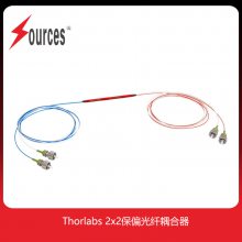 Thorlabs 2x2保偏光纤耦合器 1310±15nm 75:25分光比 双向耦合