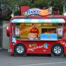 移动式食品车带全厨房的快餐车北京路步行街餐饮商品花车美食街卡通售卖车