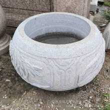 石雕水缸 芝麻白g603梅兰竹菊雕花花缸 可支持设计定制