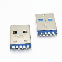 USB3.0直插公头 AM短体15.0 夹板1.0 3.0A公180度立式插板DIP