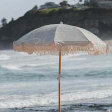 适用于户外装饰沙滩躺椅带流苏庭院伞现代设计玻璃纤维伞