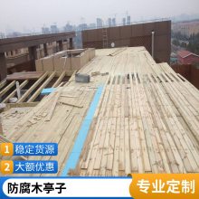 双层古建凉亭 常规八角亭 公园景观碳化木亭 防腐木休闲木亭子施工