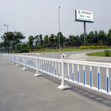 人行通道防护围栏 蓝白色锌钢市政护栏 安全防护