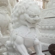 加工汉白玉石狮子 中国石狮子 供应大理石狮子
