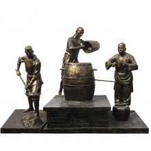 玻璃钢仿铜人物雕塑 园林仿铜人物雕塑 精选厂家