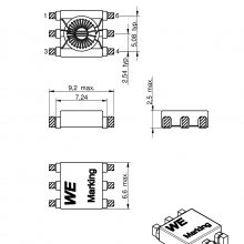 744252101 WE-SL3 SMTƬģ·˲ 9.2*6.6*2.5 2*100UH