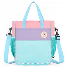 新款大容量小學(xué)生補(bǔ)習(xí)包撞色補(bǔ)課袋簡約時(shí)尚手提斜包潮搭學(xué)生包