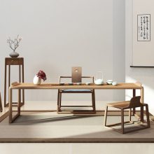 新中式实木茶桌椅组合接待茶桌功夫泡茶台民宿茶楼办公室禅意家具
