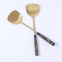 厂家超市货源201不锈钢金色国潮风铲子02666厨房厨具铲子批发
