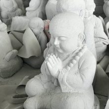 石雕小和尚 广场园林小和尚石雕摆件 小沙弥庭院石雕摆件