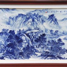 陶瓷名家手绘瓷板画 乔迁礼品青花瓷板画 客厅瓷板画壁画厂家