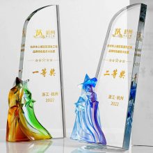 三八妇女节奖杯定制，护士节奖杯，广州琉璃奖杯工厂，琉璃五星奖杯，水晶琉璃奖牌医院护士奖杯