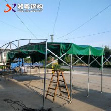 厦门市湖里区 按需定制轨道式电动推拉棚膜结构推拉篷 户外遮阳棚 工厂屋顶自动伸缩雨蓬 