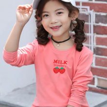 女童新款童T恤2021年秋季韩版简约可爱中小童黑白条纹爱心长袖T恤
