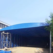 钢结构工地帐篷 周口项城 电动遮阳棚操作简单 大跨度推拉蓬