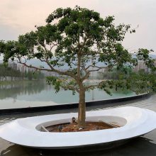 肇庆学院玻璃钢花坛雕塑 景观玻璃钢树池雕塑