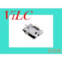 B型MICRO 5P USB母座-反向贴板SMT-V8卷边接口 不锈钢壳