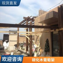 户外防腐木花架庭院葡萄架 别墅庭院防腐木花架 木质廊架